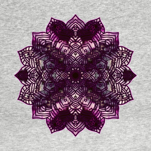 Pink/Purple Paint Pour Mandala by Designs_by_KC